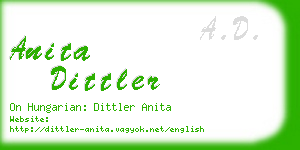 anita dittler business card